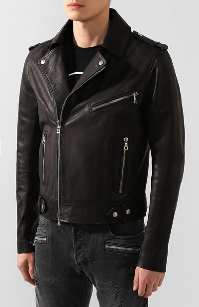 Кожаная куртка BALMAIN черного цвета по цене 277000 руб., арт. TH18508/L065, фото 3 Кожаная куртка BALMAIN, арт. TH18508/L065, фото 3