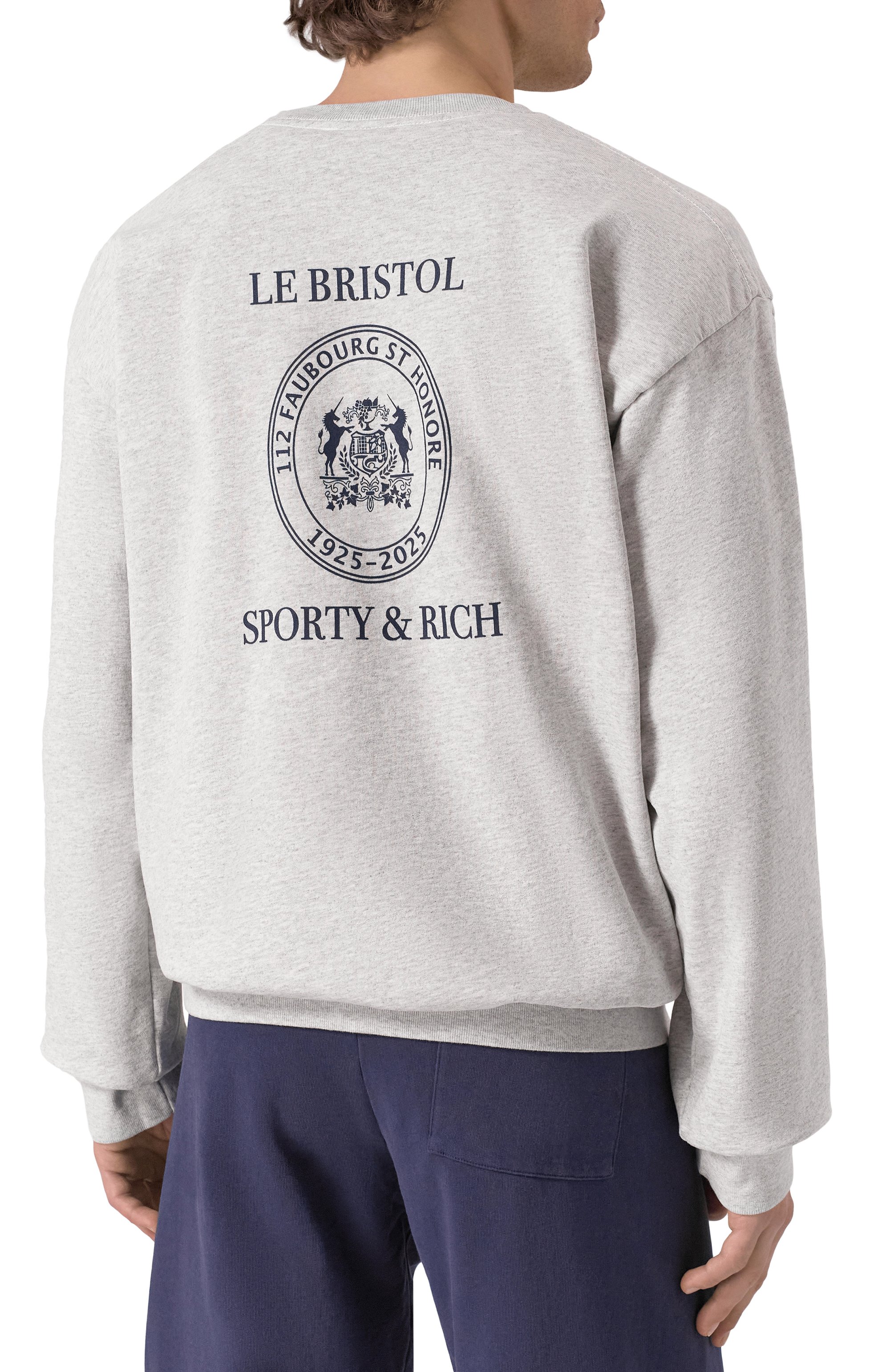 Хлопковый свитшот sporty & rich x le bristol paris SPORTY AND RICH, арт. ST071517620GY03, фото 4