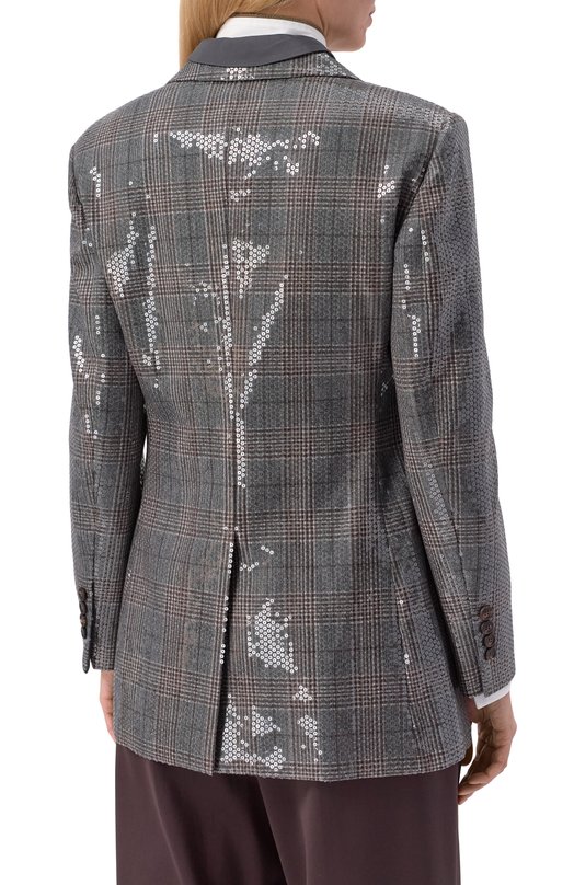 Шерстяной жакет Brunello Cucinelli MB1637544 Серый  MB1637544 Фото 4