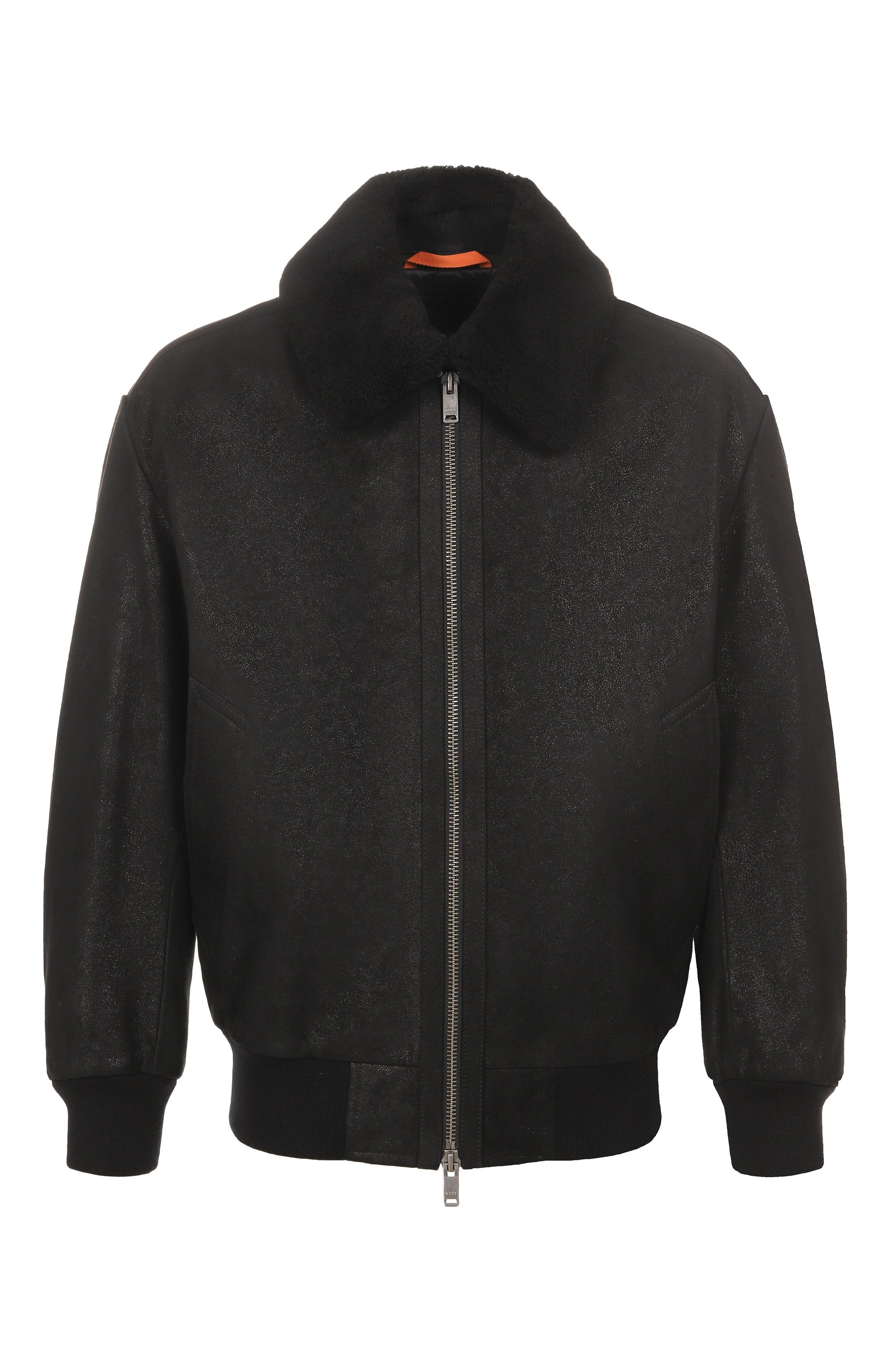 Кожаный бомбер с воротником из овчины BOSS ORANGE, арт. 50547567, фото 1