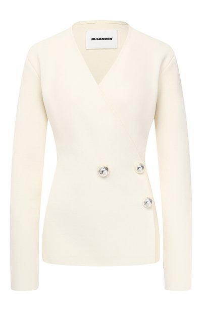 Женский кардиган из шерсти и вискозы JIL SANDER, арт. JSPR754083-WRY39038
