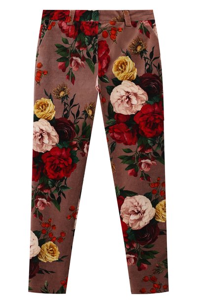 Хлопковые брюки DOLCE & GABBANA розового цвета по цене 41750 руб., арт. L52P58/FSWBS/8-14, фото 1 Хлопковые брюки DOLCE & GABBANA, арт. L52P58/FSWBS/8-14, фото 1