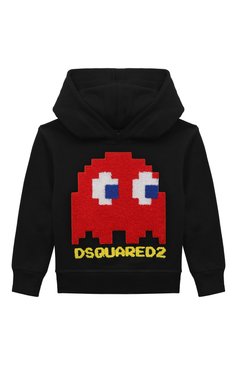 Детский хлопковое худи DSQUARED2 черного цвета, арт. DQ2168/D003G | Фото 1 (Рукава: Длинные; Мальчики Кросс-КТ: Худи-одежда; Материал сплава: Проставлено; Материал внешний: Хлопок; Драгоценные камни: Проставлено)