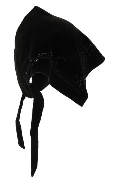 Бархатная косынка PANFIL черного цвета по цене 40000 руб., арт. 0-VL-KOS-DBV, фото 2 Бархатная косынка PANFIL, арт. 0-VL-KOS-DBV, фото 2