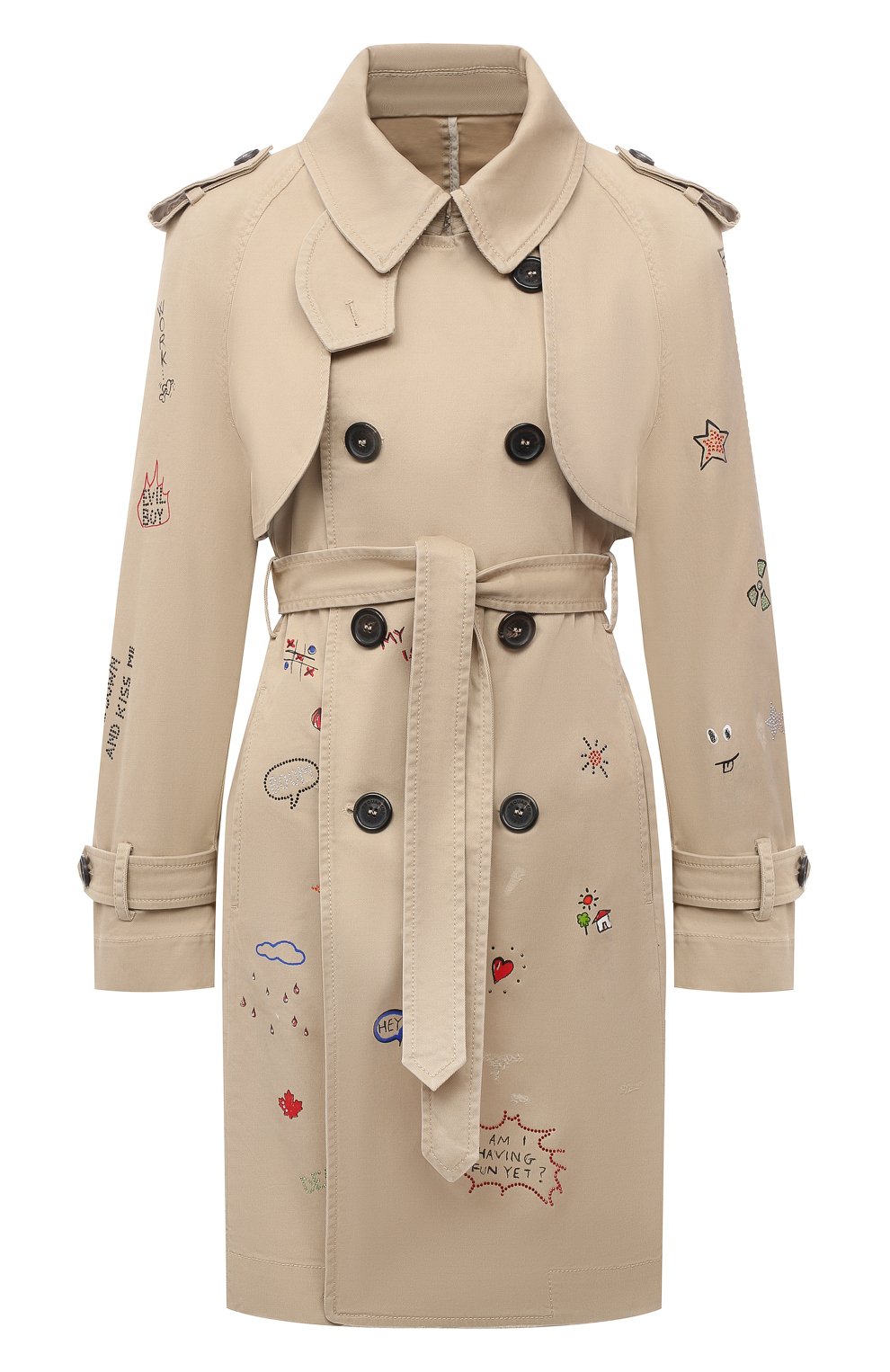 Хлопковый тренч DSQUARED2 бежевого цвета по цене 121500 руб., арт. S75AH0087/S39021, фото 1 Хлопковый тренч DSQUARED2, арт. S75AH0087/S39021, фото 1