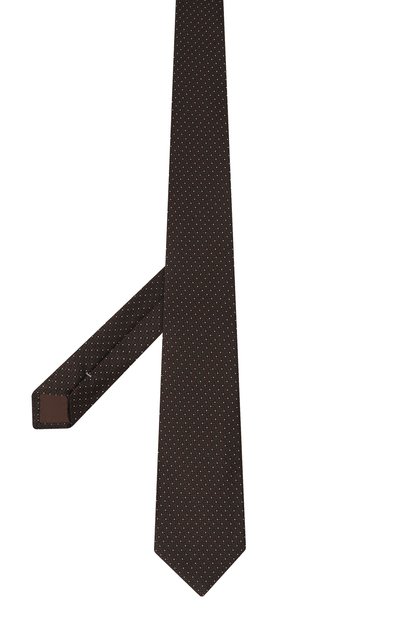 Шелковый галстук CANALI темно-коричневого цвета по цене 16250 руб., арт. 18/HJ04128, фото 3 Шелковый галстук CANALI, арт. 18/HJ04128, фото 3