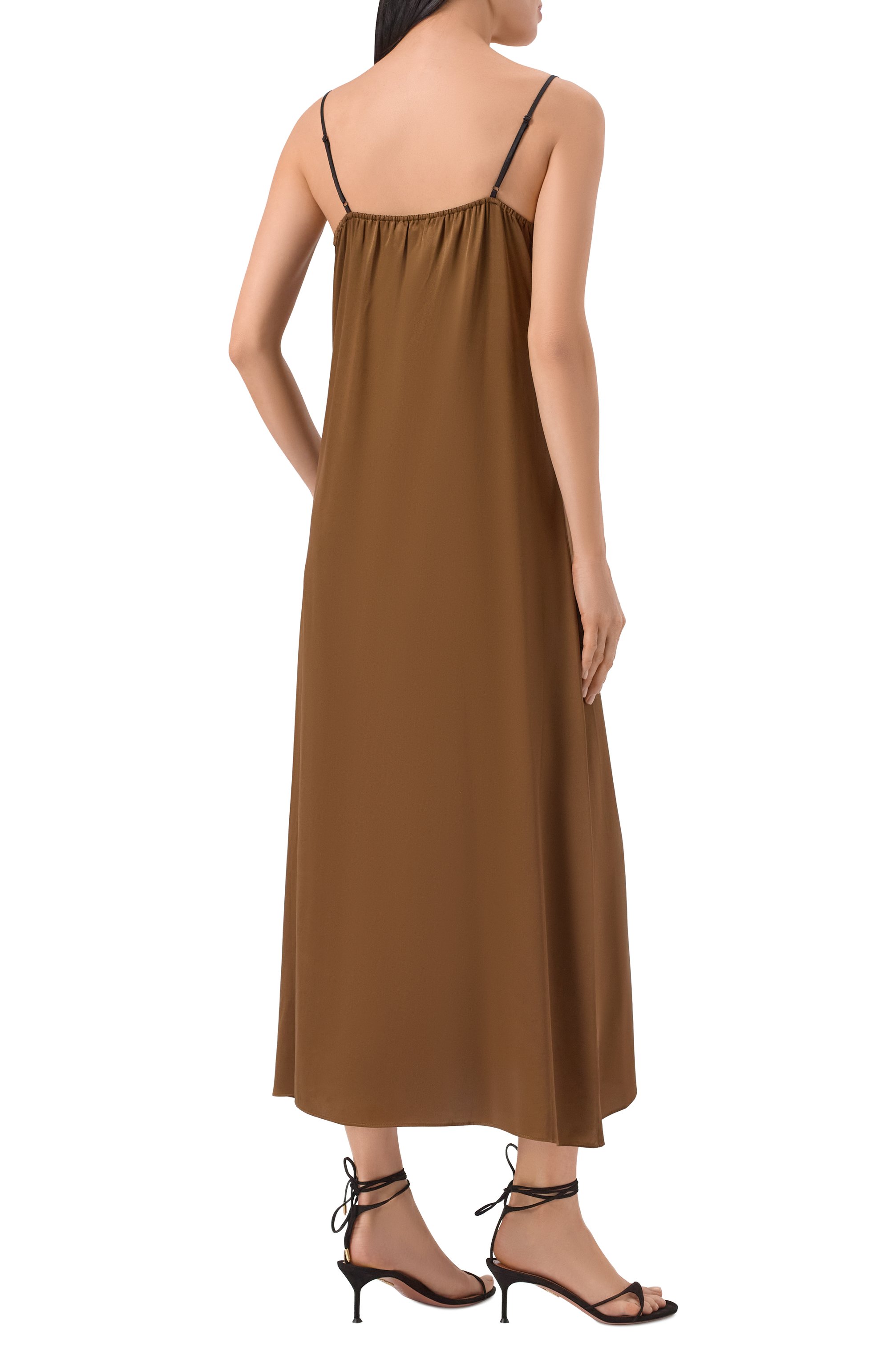 Шелковое платье CO коричневого цвета по цене 75300 руб., арт. 4704CSSC-C0RE, фото 3 Шелковое платье CO, арт. 4704CSSC-C0RE, фото 3