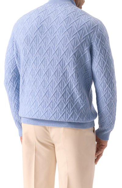 Кашемировый джемпер KITON светло-голубого цвета по цене 424000 руб., арт. UMK0517K68_4XL-8XL, фото 4 Кашемировый джемпер KITON, арт. UMK0517K68_4XL-8XL, фото 4