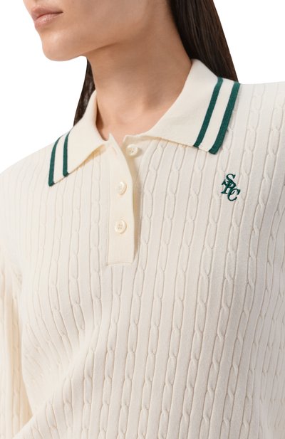 Поло из вискозы SPORTY AND RICH, арт. ST03761302WH61, фото 5