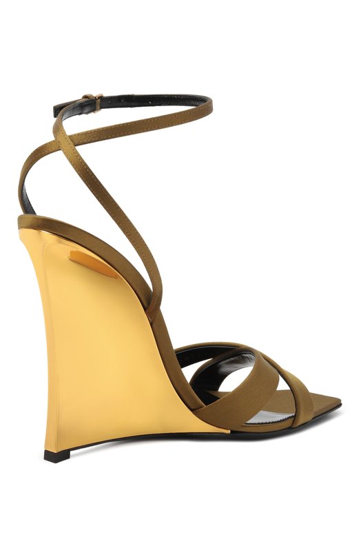 Текстильные босоножки Lydia 100 Saint Laurent 830287/9QNA0 Хаки  830287/9QNA0 Фото 5