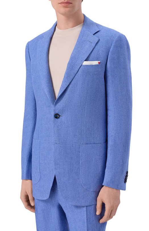 Льняной костюм Kiton UA81K0644G Голубой  UA81K0644G Фото 2