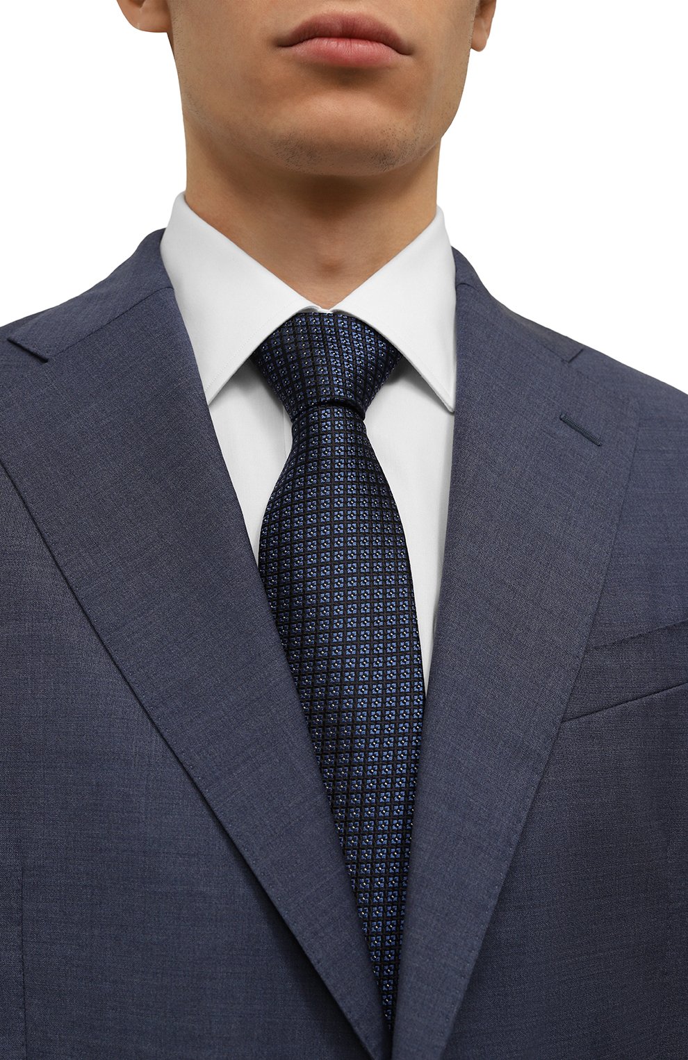 Шелковый галстук KITON синего цвета по цене 29950 руб., арт. UCRVKPC01L5702, фото 2 Шелковый галстук KITON, арт. UCRVKPC01L5702, фото 2