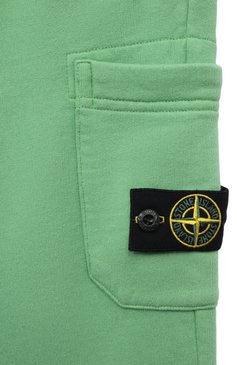 Детские хлопковые джоггеры STONE ISLAND зеленого цвета, арт. 791661520/8 | Фото 3 (Материал сплава: Проставлено; Нос: Не проставлено; Материал внешний: Хлопок; Мальчики Кросс-КТ: Джоггеры-одежда)