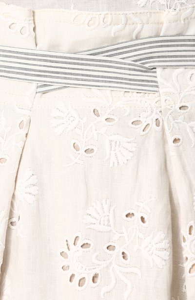 Льняная юбка-миди с поясом REBECCA TAYLOR белого цвета по цене 34650 руб., арт. 218276S832, фото 5 Льняная юбка-миди с поясом REBECCA TAYLOR, арт. 218276S832, фото 5