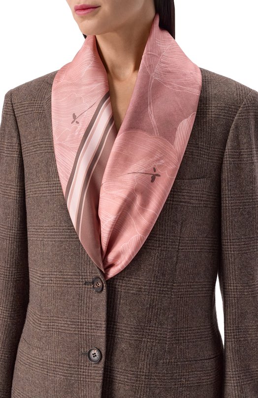 Шелковый платок Kiton D53754K0953H13 Розовый  D53754K0953H13 Фото 2