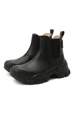 Мужского кожаные ботинки GUCCI черного цвета, арт. 629739/DTN50 | Фото 1 (Региональные ограничения белый список (Axapta Mercury): Не проставлено; Нос: Не проставлено)