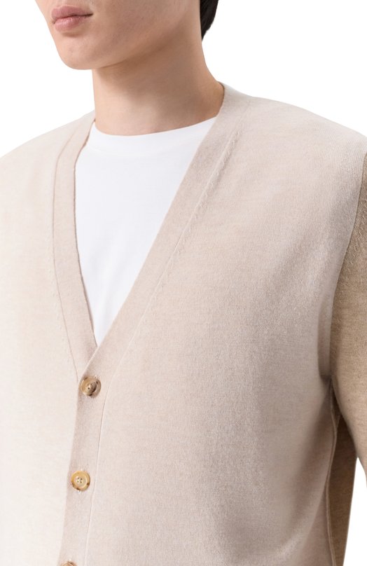 Шерстяной кардиган Maison Margiela S67HP0034/M13177 Бежевый  S67HP0034/M13177 Фото 5