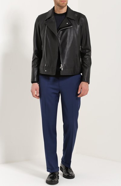 Кожаная куртка с косой молнией и отложным воротником BRIONI, арт. PL05/P6717, фото 2