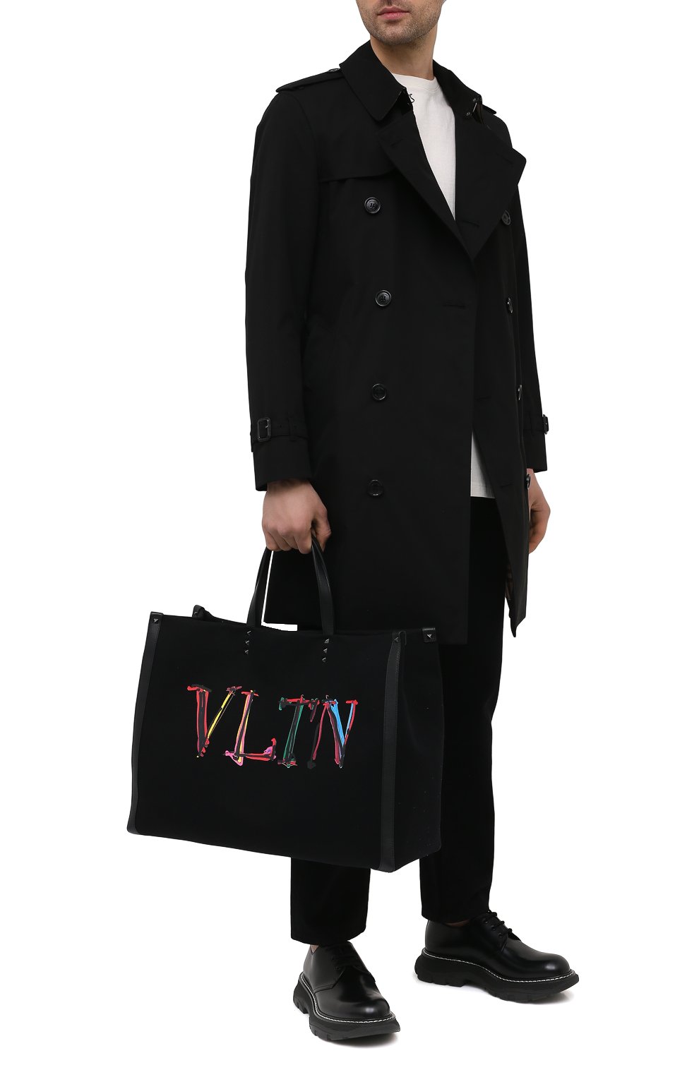 Текстильная сумка-шопер vltn graph VALENTINO, арт. VY2B0A34/GWU, фото 2