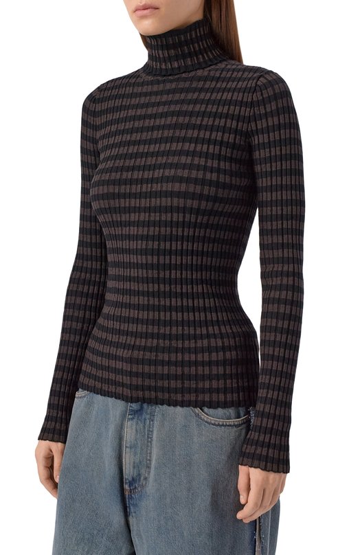 Водолазка из вискозы MM6 S62HA0099/M13186 Коричневый  S62HA0099/M13186 Фото 3