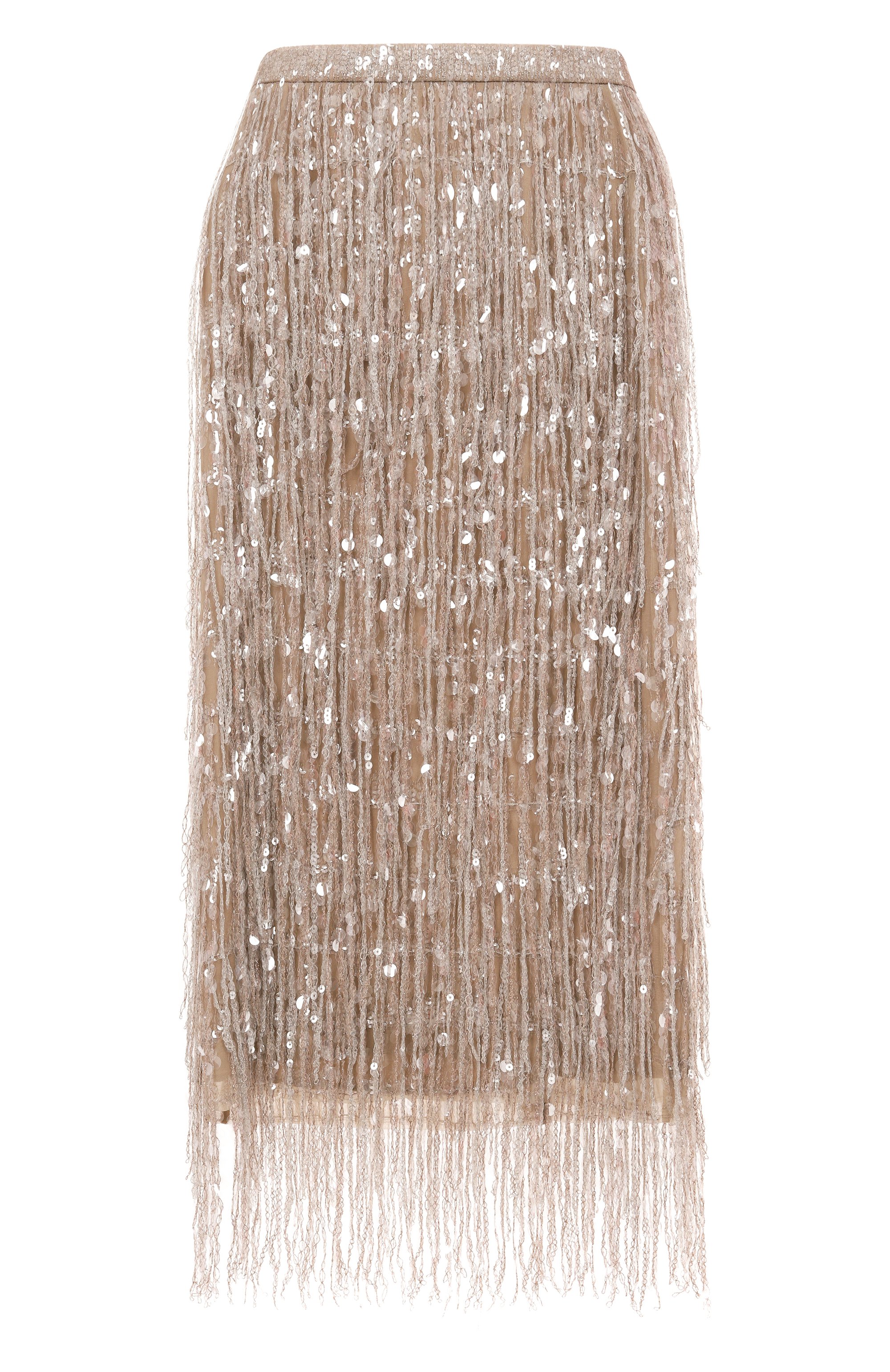 Шелковая юбка с отделкой пайетками BRUNELLO CUCINELLI, арт. MF940G3801, фото 1