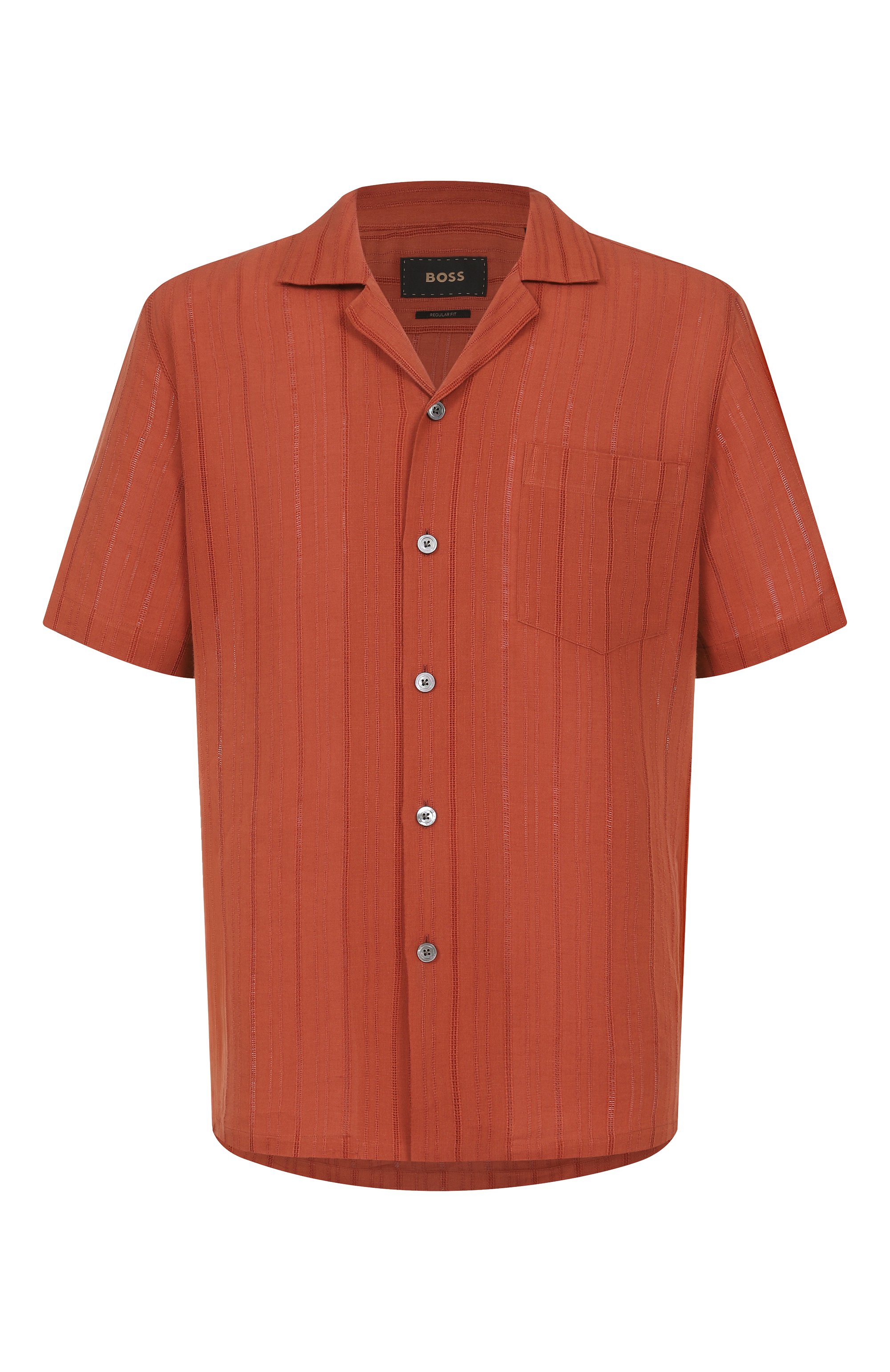 Рубашка изо льна и хлопка BOSS CAMEL, арт. 50560318, фото 1