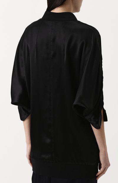 Однотонный бомбер из вискозы на молнии ANN DEMEULEMEESTER, арт. 1801-1006-P-180-099, фото 4