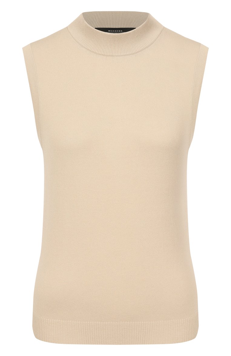 Женский топ из вискозы WEEKEND MAX MARA бежевого цвета, арт. BELGI0 | Фото 1 (Рукава: Короткие, Без рукавов; Длина (для топов): Стандартные; Материал внешний: Вискоза; Стили: Кэжуэл; Кросс-КТ: Трикотаж; Автоматизация состава: Проставлено; Автоматизация ТО: Проставлено)