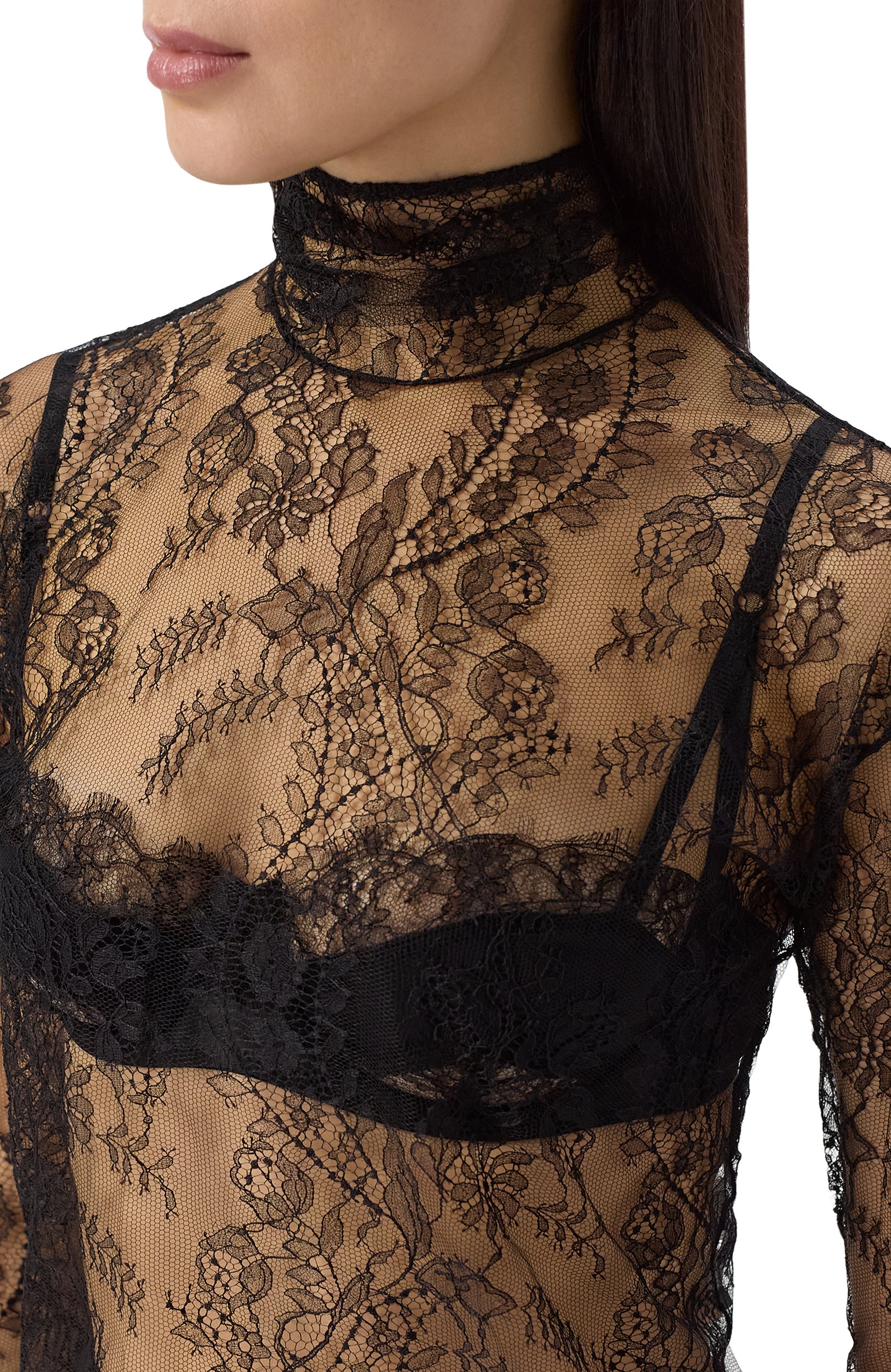 Топ DOLCE & GABBANA черного цвета по цене 267500 руб., арт. F7BP3T/FLSM0, фото 5 Топ DOLCE & GABBANA, арт. F7BP3T/FLSM0, фото 5