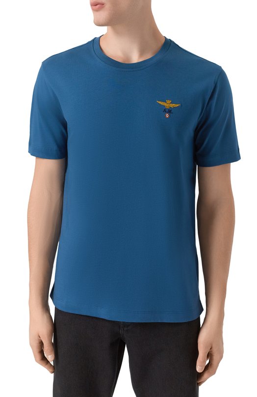 Хлопковая футболка Aeronautica Militare TS1580UJ00372 Синий  TS1580UJ00372 Фото 3