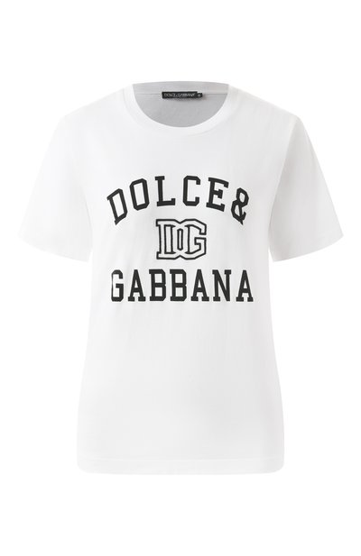 Женская хлопковая футболка DOLCE & GABBANA, арт. F8V09Z/GDCNV