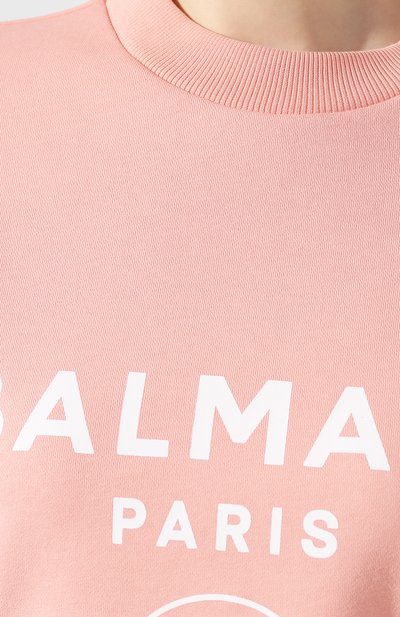 Хлопковый пуловер BALMAIN розового цвета по цене 42050 руб., арт. TF13641/I384, фото 5 Хлопковый пуловер BALMAIN, арт. TF13641/I384, фото 5