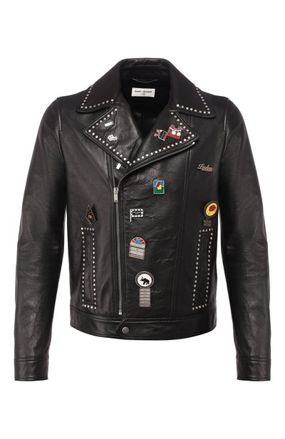 Кожаная куртка на косой молнии SAINT LAURENT, арт. 530739/YC2P0, фото 1