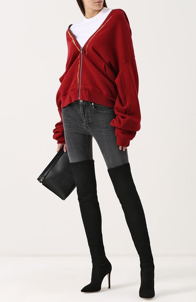 Текстильные ботфорты fiona на шпильке GIANVITO ROSSI, арт. G80718.15RIC.KIB, фото 2