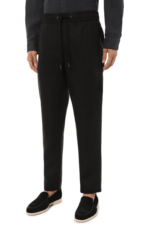 Льняные брюки Dolce & Gabbana GVZAET/GG862 Чёрный  GVZAET/GG862 Фото 3