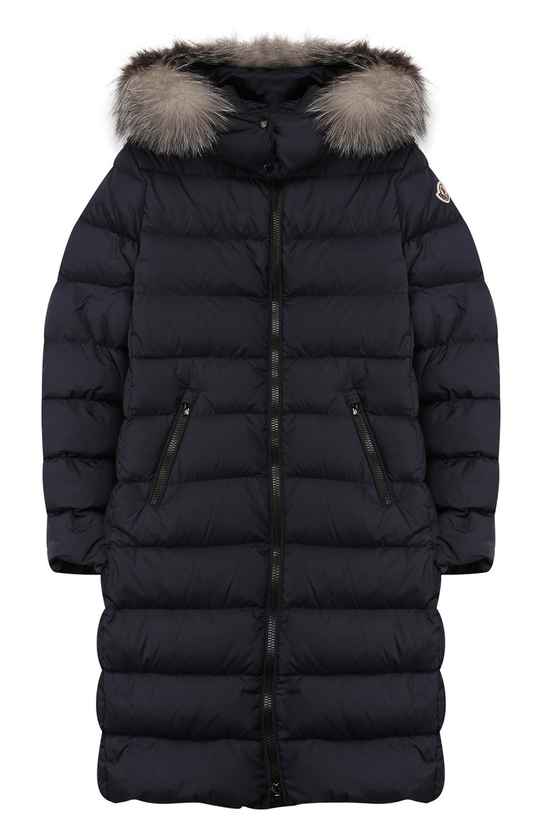 Детская пуховик с капюшоном MONCLER ENFANT синего цвета, арт. E2-954-49921-25-68352/12-14A | Фото 1 (Материал подклада: Синтетический материал; Материал внешний: Синтетический материал; Статус проверки: Проверено, Проверена категория; Рукава: Длинные; Материал утеплителя: Пух и перо; Девочки Кросс-КТ: Пуховик-верхняя одежда; Кросс-КТ: Зима; Драгоценные камни: Проставлено; Материал сплава: Проставлено, Проверено; Ростовка одежда: 16 лет | 164 см)