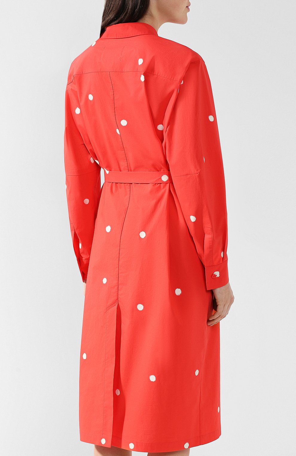 Хлопковое платье-рубашка с поясом в горох NINA DONIS, арт. 38ND35, фото 4