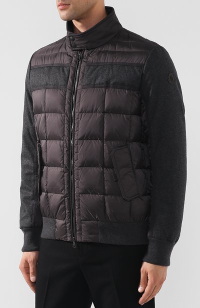 Утепленный бомбер aramis на молнии с воротником-стойкой MONCLER серого цвета по цене 71800 руб., арт. D2-091-40308-85-53227, фото 3 Утепленный бомбер aramis на молнии с воротником-стойкой MONCLER, арт. D2-091-40308-85-53227, фото 3