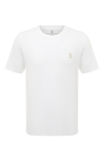 Футболка из хлопка и льна BRUNELLO CUCINELLI, арт. MTS798440, фото 1