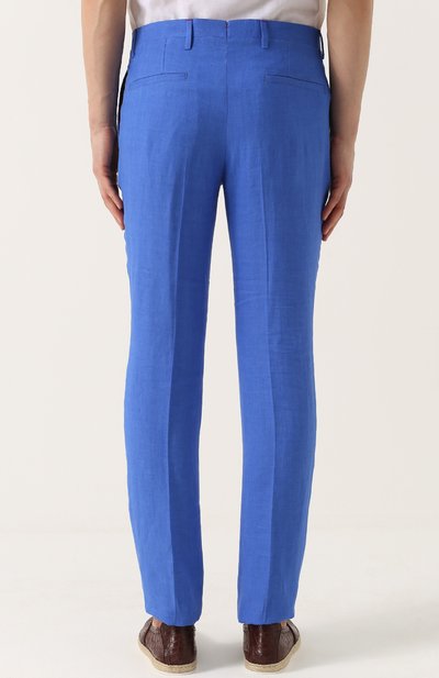 Льняные брюки прямого кроя KITON, арт. UFPP791/H05951, фото 4