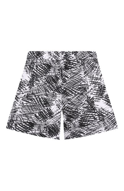 Хлопковые шорты MSGM KIDS черно-белого цвета по цене 10950 руб., арт. S6MSJUBE139, фото 2 Хлопковые шорты MSGM KIDS, арт. S6MSJUBE139, фото 2