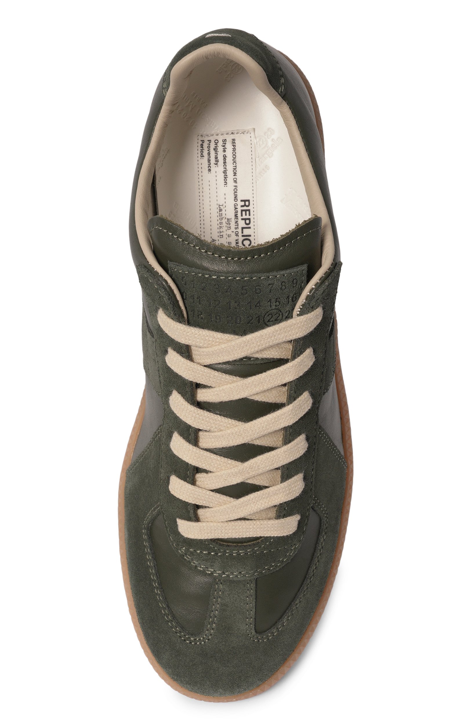 Кожаные кеды replica MAISON MARGIELA хаки цвета по цене 81850 руб., арт. S58WS0109/P1895, фото 6 Кожаные кеды replica MAISON MARGIELA, арт. S58WS0109/P1895, фото 6