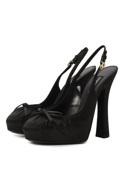 Женские текстильные туфли vally 105 DOLCE & GABBANA черного цвета, арт. CG0927/AD160 | Фото 1 (Материал внеш�ний: Текстиль; Драгоценные камни: Проставлено; Каблук высота: Высокий; Материал внутренний: Натуральная кожа; Подошва: Платформа; Материал сплава: Проставлено)