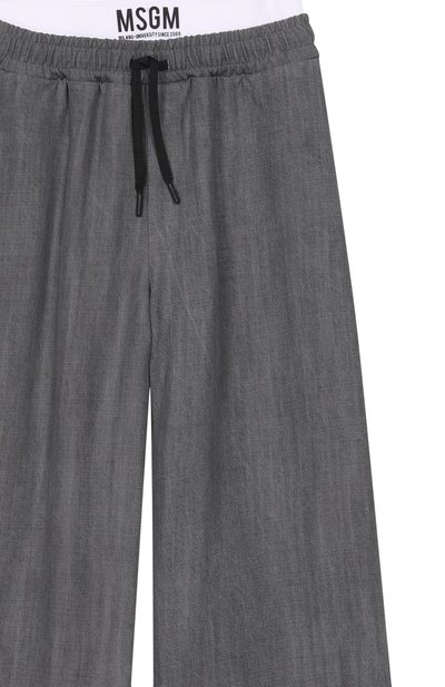 Брюки из лиоцелла MSGM KIDS темно-серого цвета по цене 16700 руб., арт. S6MSJUPA038, фото 3 Брюки из лиоцелла MSGM KIDS, арт. S6MSJUPA038, фото 3