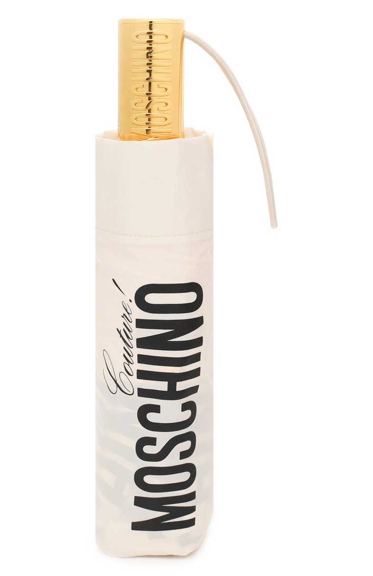 Женский складной зонт MOSCHINO кремового цвета, арт. 8730-0PENCL0SE | Фото 4 (Материал: Текстиль, Металл, Синтетический материал; Нос: Не проставлено)