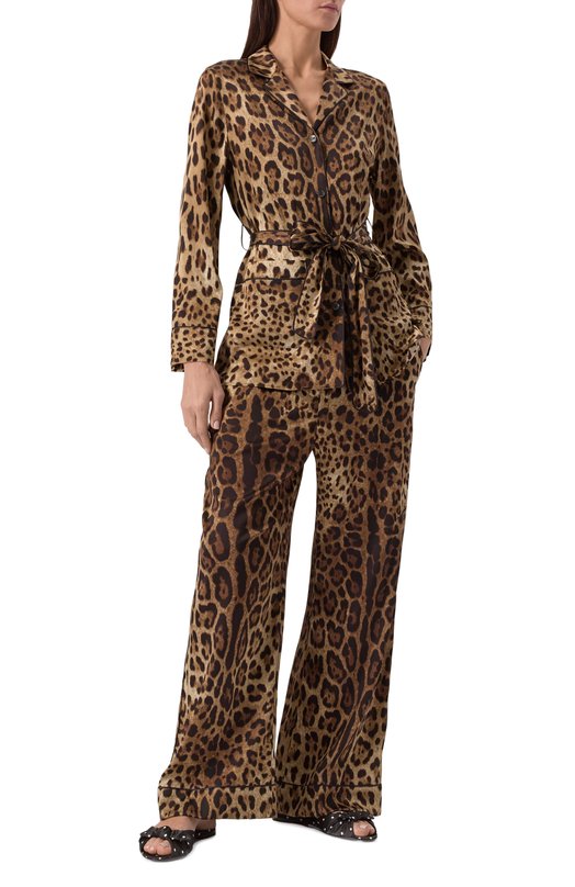 Шелковые брюки Dolce & Gabbana FTAMPT/FSAXY Леопардовый  FTAMPT/FSAXY Фото 2