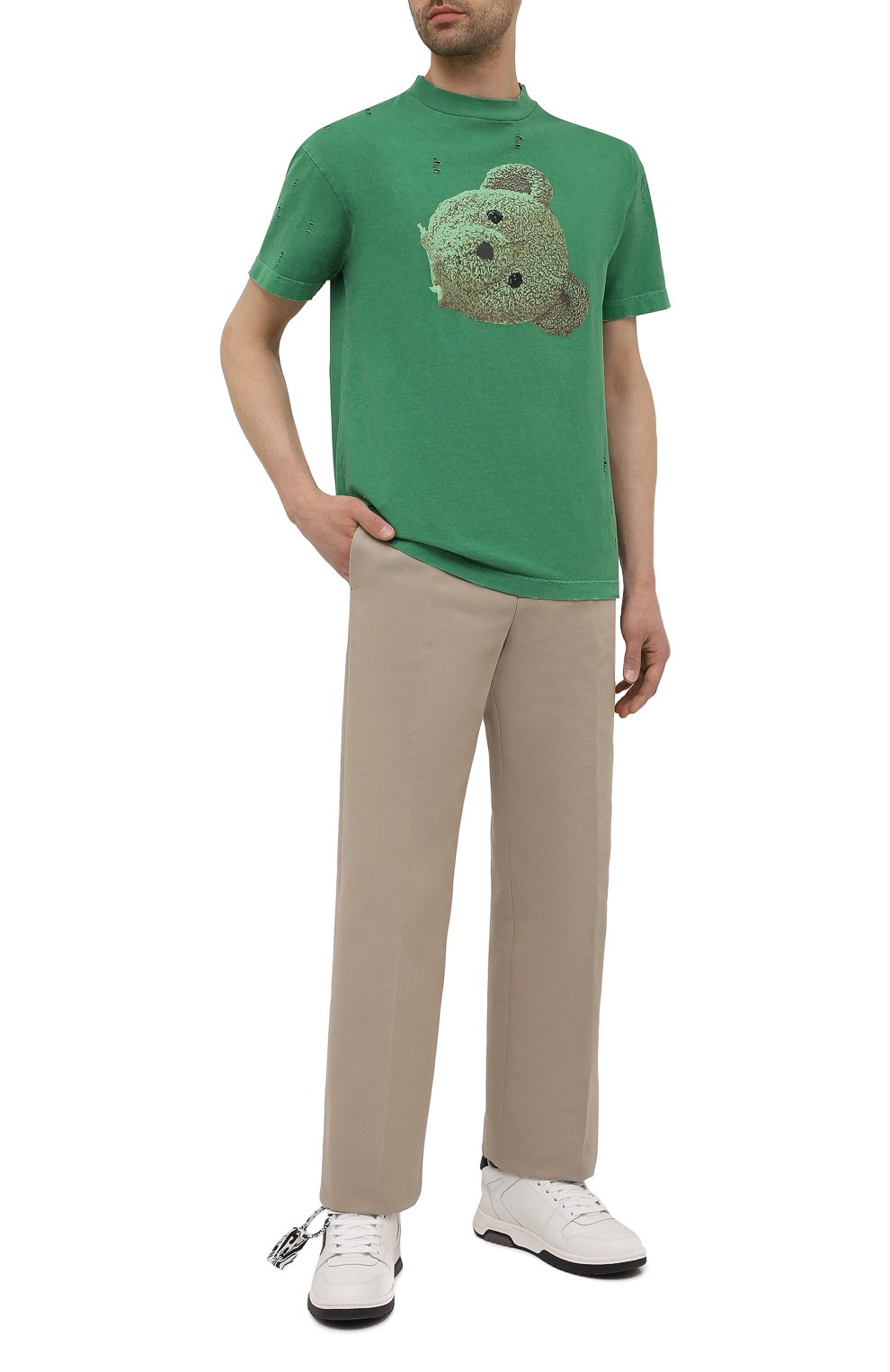 Хлопковая футболка PALM ANGELS, арт. PMAA001S21JER0145510, фото 2