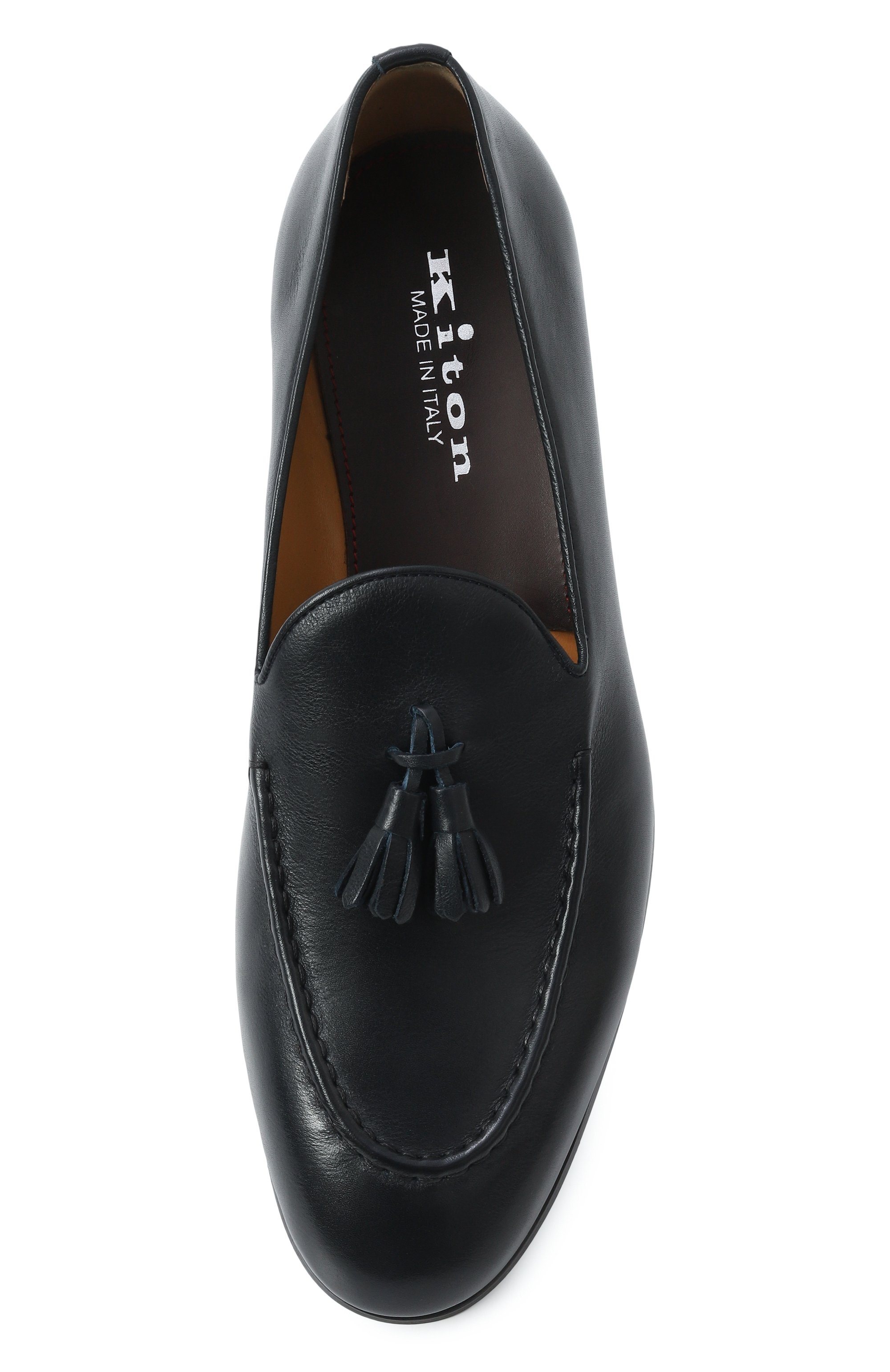 Кожаные лоферы KITON темно-синего цвета по цене 157500 руб., арт. USSA083N0114302, фото 6 Кожаные лоферы KITON, арт. USSA083N0114302, фото 6
