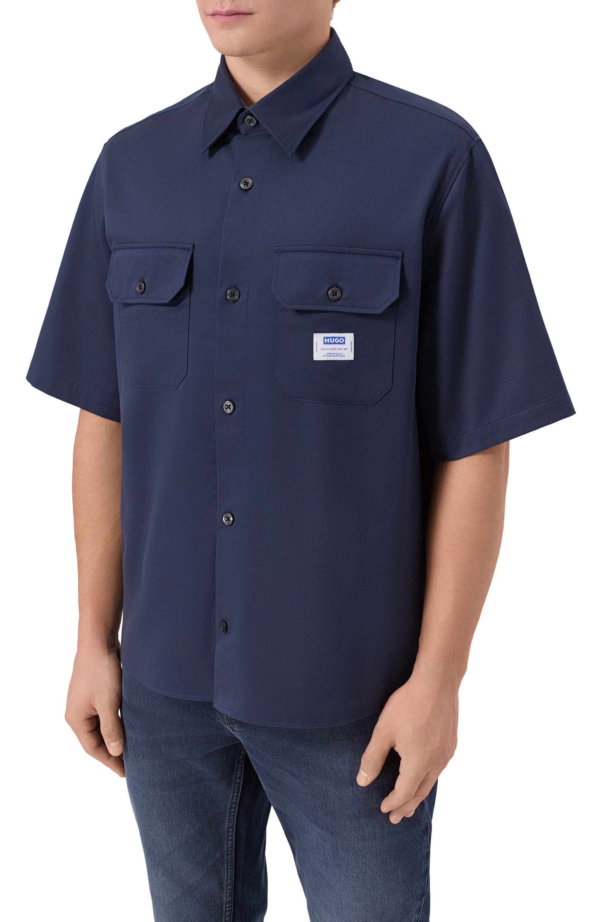 Хлопковая рубашка HUGO BLUE, арт. 50517871, фото 3