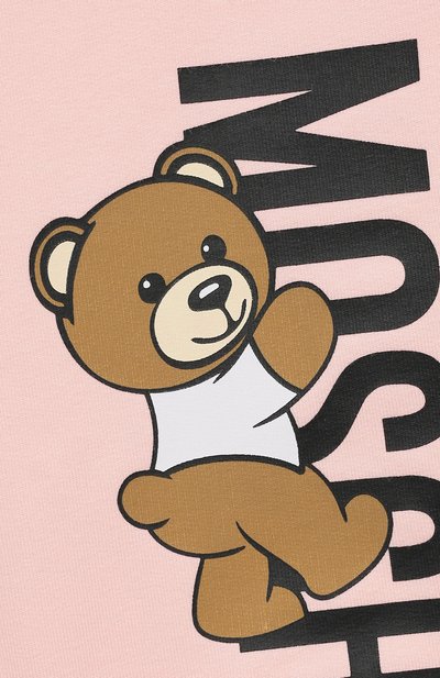 Хлопковые джоггеры MOSCHINO светло-розового цвета по цене 8710 руб., арт. HUP07P/LDA27/4-8, фото 3 Хлопковые джоггеры MOSCHINO, арт. HUP07P/LDA27/4-8, фото 3